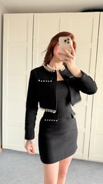 Mercy Buklet Taşlı Mini Takım Siyah