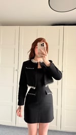 Mercy Buklet Taşlı Mini Takım Siyah