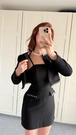 Mercy Buklet Taşlı Mini Takım Siyah