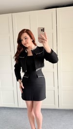 Mercy Buklet Taşlı Mini Takım Siyah