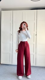 Mika Plazzo Pantolon Bordo
