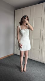 Mini Çıtır Elbise Sade Beyaz 
