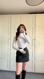 Mini Kumaş Etek Siyah