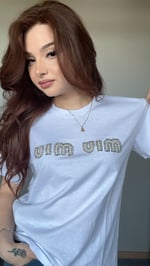Miu Miu İnci Taşlı Beyaz Tişört
