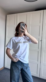 Miu Miu İnci Taşlı Beyaz Tişört
