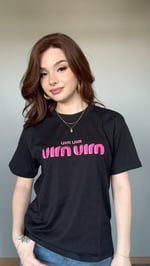 Miu Miu pembe Baskı Siyah Tişört
