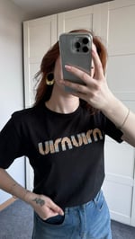Miu Miu Taş Peluş Siyah Tişört