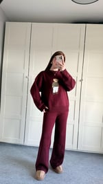 Mr. Bears Ayıcıklı Bordo Triko Takım 