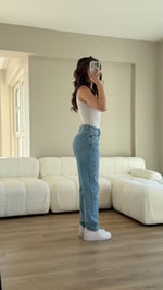 Nadia Açık Mavi Mom Jean 