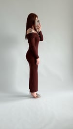 Olimpus Maxi Elbise Kahverengi
