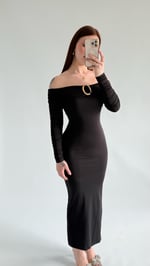 Olimpus Maxi Elbise Siyah