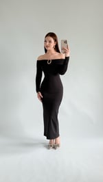 Olimpus Maxi Elbise Siyah