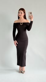 Olimpus Maxi Elbise Siyah