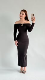 Olimpus Maxi Elbise Siyah