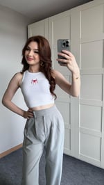Örümcek Baskılı Beyaz Crop