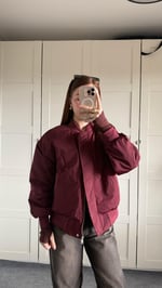 Oversize Bomber Ceket Bordo