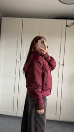 Oversize Bomber Ceket Bordo