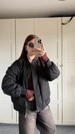 Oversize Bomber Ceket Siyah