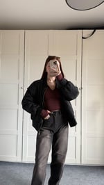 Oversize Bomber Ceket Siyah