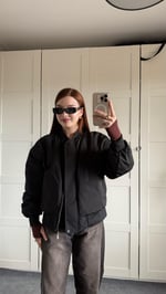 Oversize Bomber Ceket Siyah