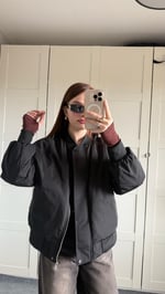 Oversize Bomber Ceket Siyah