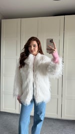 Oversize Lüx Beyaz Kürk