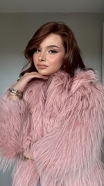Oversize Lüx Pembe Kürk