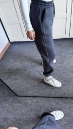 Oversize Yüksek Bel Şardonlu Eşofman Füme