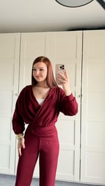Oys. Kruvaze Modal Eşofman Takımı Bordo