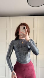 Oysh. Simli Uzun Kol Body Lacivert