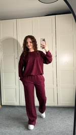 Oysh Taşlı Eşofman Takımı Bordo