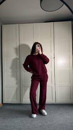 Oysh Taşlı Eşofman Takımı Bordo