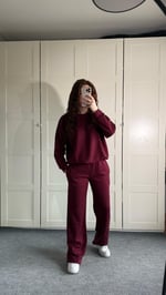 Oysh Taşlı Eşofman Takımı Bordo