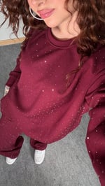 Oysh Taşlı Eşofman Takımı Bordo