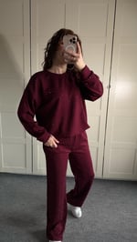 Oysh Taşlı Eşofman Takımı Bordo