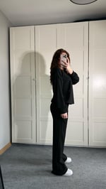 Oysh Taşlı Eşofman Takımı Siyah