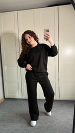 Oysh Taşlı Eşofman Takımı Siyah