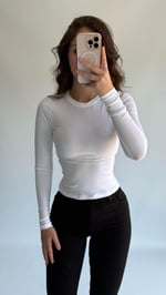 Pamuklu HM Uzun Kollu Body Beyaz
