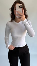 Pamuklu HM Uzun Kollu Body Beyaz