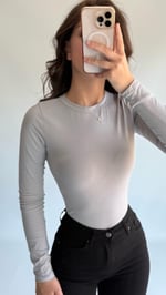 Pamuklu HM Uzun Kollu Body Füme