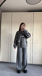 Panda Gri Triko Takım 