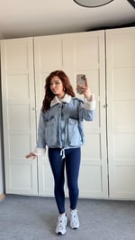 Peluşlu Kot Açık Mavi Ceket