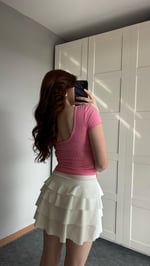 Pembe Fitilli Tişört
