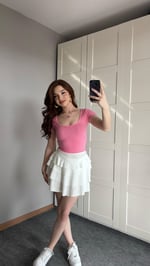 Pembe Fitilli Tişört