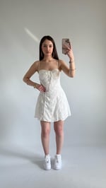 Pery Mini Dantel Elbise Beyaz