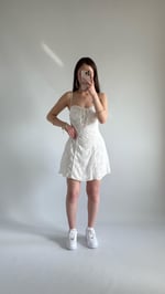 Pery Mini Dantel Elbise Beyaz