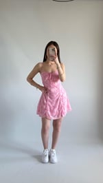Pery Mini Dantel Elbise Pembe