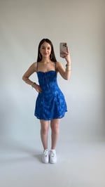 Pery Mini Dantel Elbise Saks