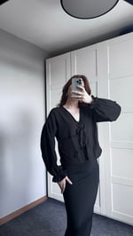 Pinterest Kalp Detay Gömlek Siyah