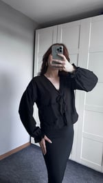 Pinterest Kalp Detay Gömlek Siyah